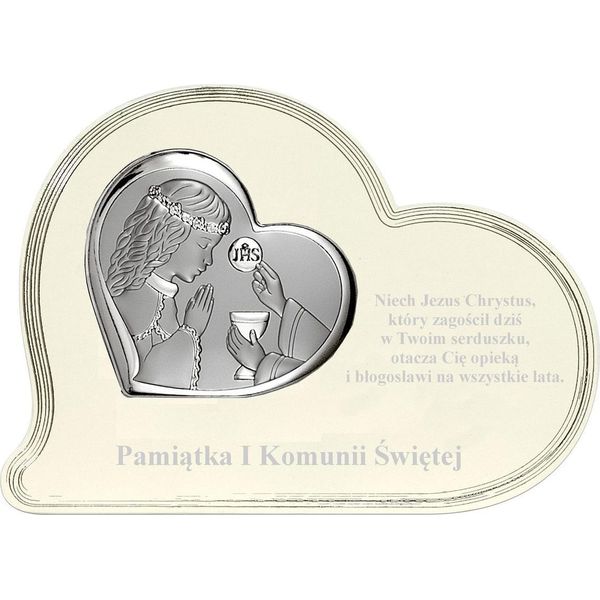 Quadro Commemorativo In Argento Per La Prima Comunione | Dimensioni: 17,7 X 13,3 Cm | Codice Articolo: BC6644F/A-image