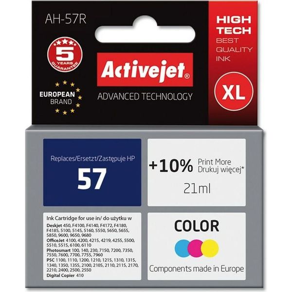 Activejet AH-57R Ink (Replacement For Hp 57 C6657AE; Premium; 21 Ml; Color)-image