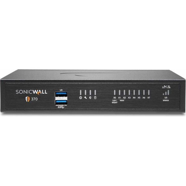 Sonicwall TZ370 - 3000 Mbps - 1300 Mbps - 1500 Mbps - Cablato - 1000 Mbps - 50/60 Hz-image