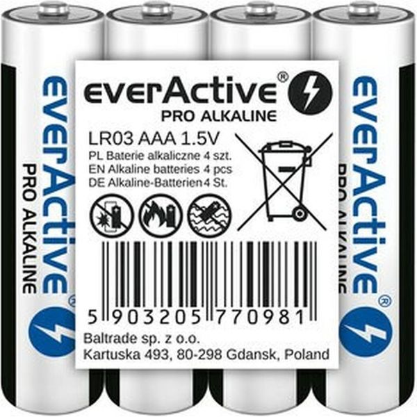 Alkaline Batteries Aaa / LR03 Everactive Pro 4 Pcs-image