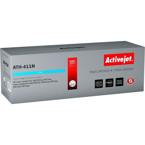 Activejet ATH-411N Toner (Replacement For Hp 305A CE411A; Supreme; 2600 Pages; Cyan)-image