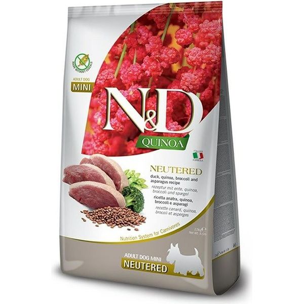 N&D Quinoa Dog Neutered Adult Mini Duck&Broccoli 2,5Kg-image