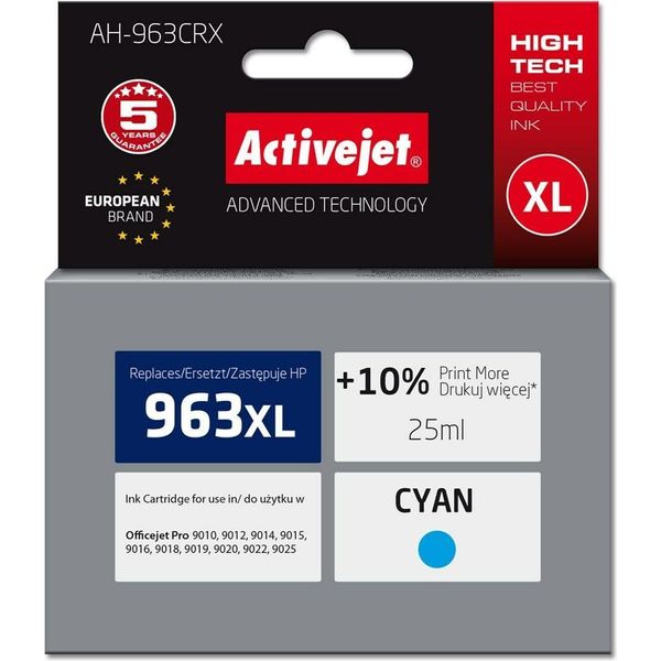 Activejet AH-963CRX Ink (Replacement For Hp 963XL 3JA27AE; Premium; 1760 Pages; 25 Ml Cyan)-image