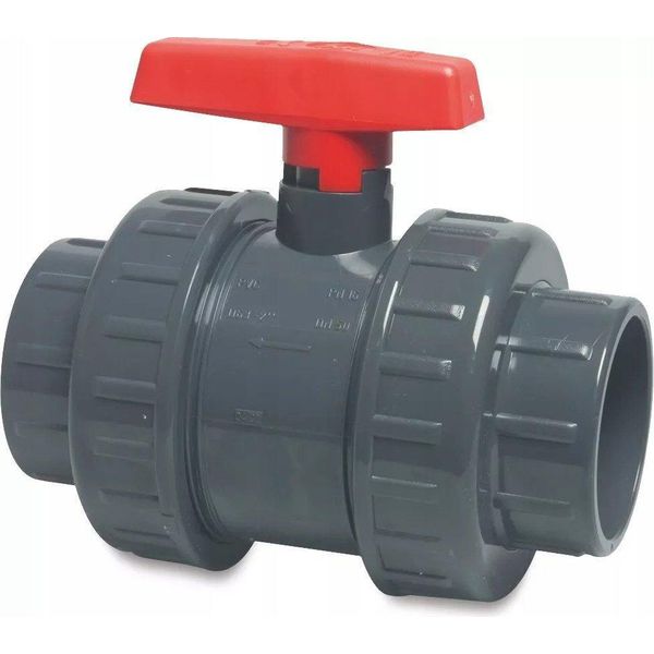 Valvola A Sfera In PVC-U, 63 Mm, Maniglia A Leva, Pressione 16 Bar-image
