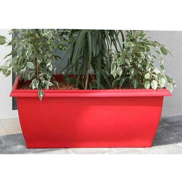 Vaso Per Piante Riviera Red Plastic Rettangolare 80 X 40 Cm 80 X 40 X 32 Cm-image