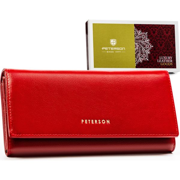 Peterson | Portafoglio Grande, Da Donna, Con Dispositivo Antifurto, Rosso, 18,5X9 Cm-image