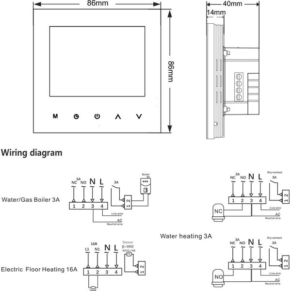 Wifi Smart Heating Thermostat Digital Temperature Controller Mobile Phone App Control Touchscreen Lcd Display Week Programmabile Acqua Riscaldamento A Pavimento & Gas Boiler Termostato Antigelo Per Casa Scuola Ufficio Hotel Smartlife App Control-image