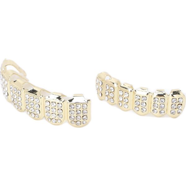 Denti Hip Hop Placcati In Oro Alla Moda Set Di Denti In Lega Unisex Rapper Costume Accessori Denti Oro-image
