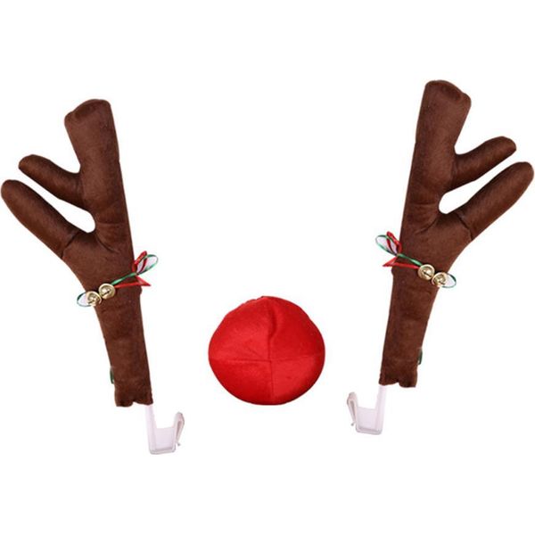 Auto Natale Renna Corna E Naso Decorazioni Veicolo Natale Auto Kit Decorazione Per Auto Suv Van Truck-image