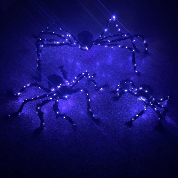 Decorazione Ragno Di Halloween: Ragno Gigante Incandescente, Ragno Nero Incandescente Per Interni Ed Esterni, Festa Di Halloween, Decorazione Giardino-image