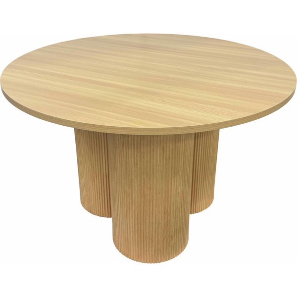 Tavolo Da Pranzo Rotondo Moderno 120 Cm Effetto Legno Chiaro - Oviala Maggy-image