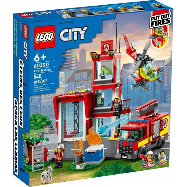 Lego 60320 Stazione Dei Pompieri, Stazione Dei Pompieri Giocattolo Per Bambini Dai 6 Anni In Su Con Garage, Autopompa Ed Elicottero, Stazione Dei Pompieri Giocattolo Per Bambini E Bambine-image