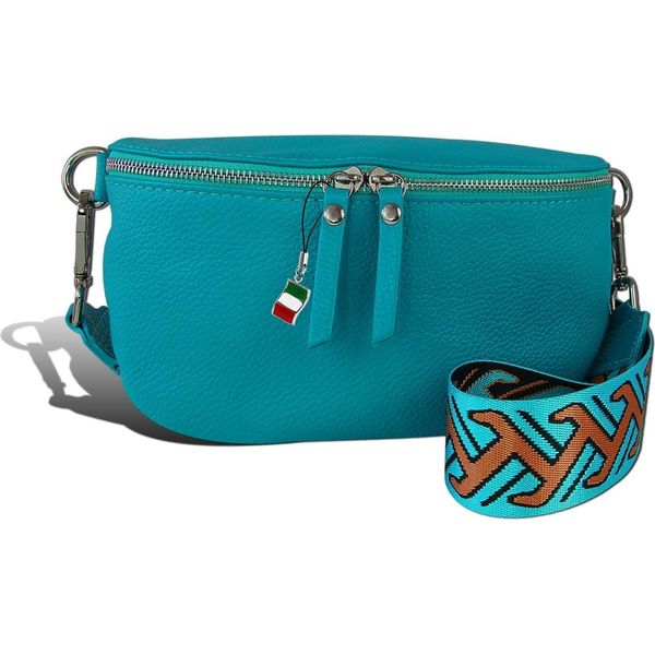 Cintura Borsa Turchese Multicolore Florence Tracolla Pelle Coordinata D2OTF807T-image