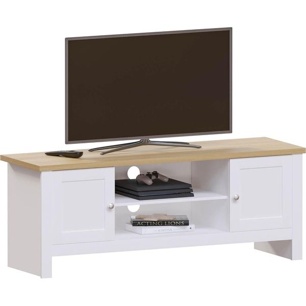 Vida Designs Arlington 2-Door Tv Cabinet Stand Chest Of Drawers Entertainment Living Room (Bianco)-image