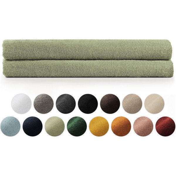 Set Di Asciugamani In Spugna Premium Blumtal Con Asole Per Appendere - Cotone Oeko-Tex, Morbido, Altamente Assorbente - Asciugamano Da Sauna 2X (80X200 Cm), Verde Pastello (Verde)-image
