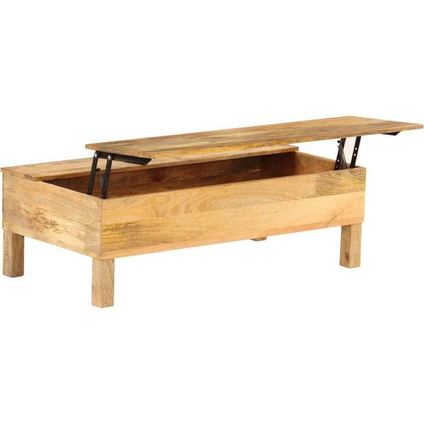 Vidaxl Tavolino In Legno Massiccio Di Mango, Tavolo Da Salotto, Tavolino, Tavolino Da Caffè-image