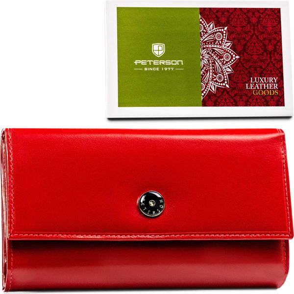 Peterson | Portafoglio Elegante, Con Tasca Esterna, Rosso, 18,5X10,5 Cm-image