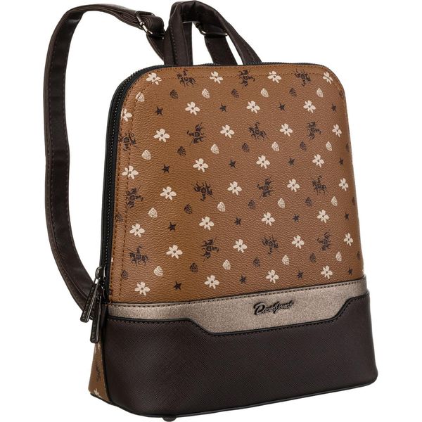 David Jones | Elegante Zaino Da Donna, In Ecopelle, Marrone Chiaro, 24X26,5X11,5 Cm-image