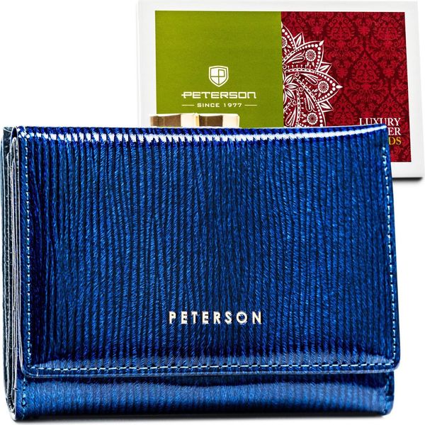 Peterson | Portafoglio Da Donna Con Protezione Rfid, Con Chiusura A Scatto, Blu, 12,5X9 Cm-image