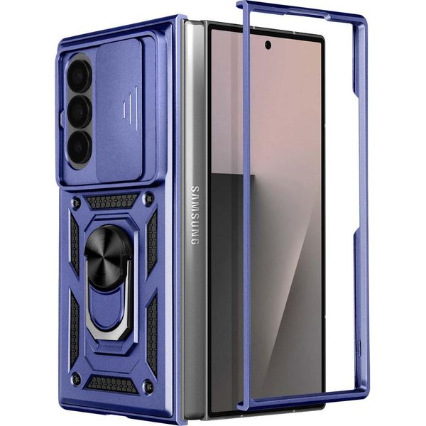 Avizar, Custodia Per Galaxy Z Fold7 Con Supporto Ad Anello E Protezione Della Fotocamera, Blu Scuro-image
