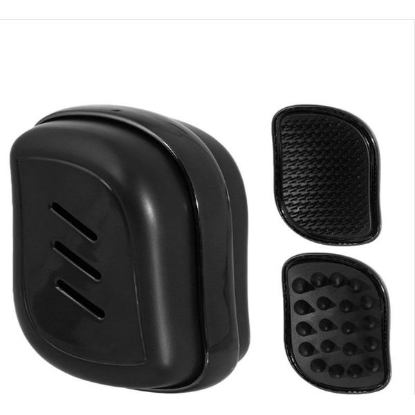 Inf Doppio Lato 2-In-1 Pettine Massaggiante Abs Per Cura Cuoio Capelluto Nero-image