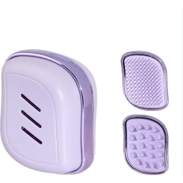 Inf Doppio Lato 2-In-1 Pettine Massaggiante Abs Per Cura Cuoio Capelluto Viola-image