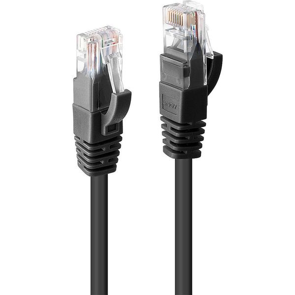 Lindy 48078 Cat6 U/Utp Kabel, Schwarz, 2.00M-image