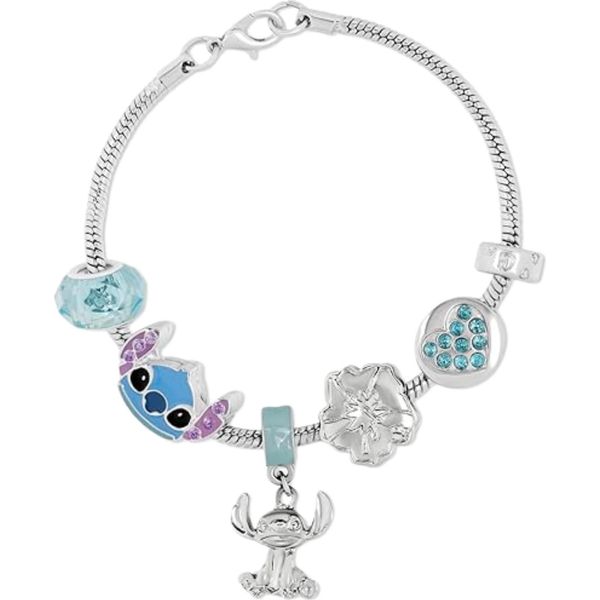 Peers Hardy - Srebrna Bransoletka Z Charmsami Disney Stitch Premium-image