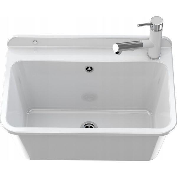 Granitan | Lavello Grande - 61X41 Cm - Bianco - Resistente Agli Agenti Chimici, Ideale Per Officina E Garage-image