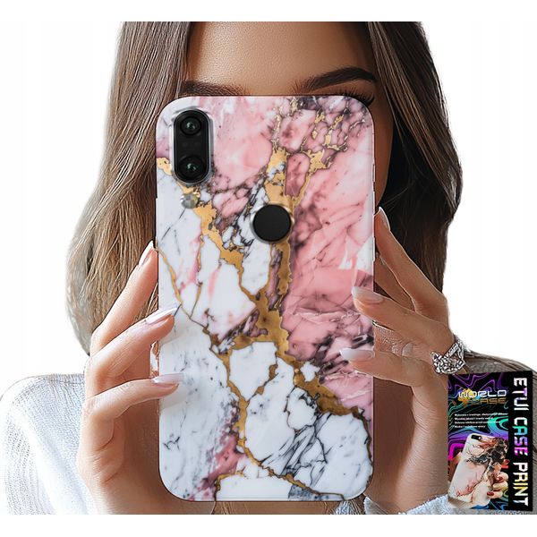 Custodia Per Xiaomi Note 7 - Marmo Rosa E Bianco, Motivi In Pietra-image