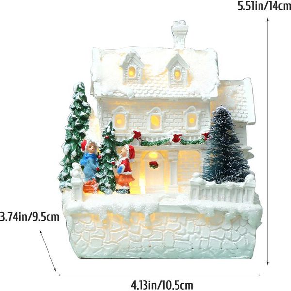 Ornamento Del Villaggio Di Natale Led Illuminato Case Del Villaggio Di Natale Con Figurine Decorazione Del Villaggio Di Natale Decorazione Della Stanza Interna-image