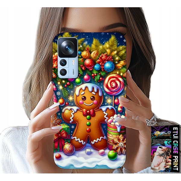 Custodia Per Xiaomi 12T / 12T Pro - Gingerbread, Candy Christmas Patterns + Vetro-image