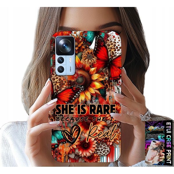 Custodia Per Xiaomi 12T / 12T Pro - She Is Rare, Girasoli, Fiori, Farfalle-image