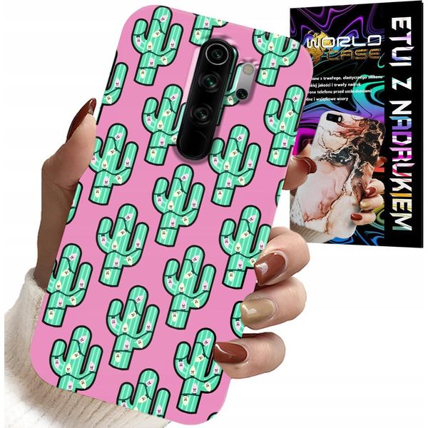 Custodia Per Xiaomi Note 8 Pro - Cactus, Cactus Su Sfondo Rosa + Foil-image
