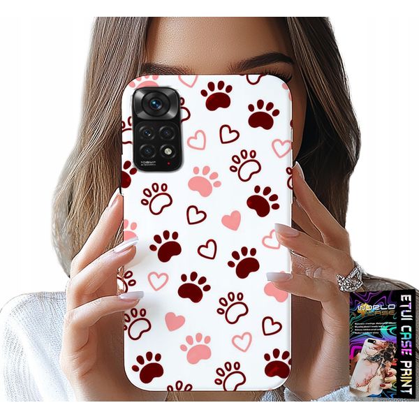Custodia Per Xiaomi Note 11 Pro - Zampe Di Cane Su Sfondo Bianco, Cane, Gatto, Orsacchiotto-image
