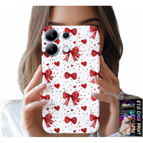 Custodia Per Xiaomi Note 13 4G - Nastri Rossi Motivi Alla Moda-image