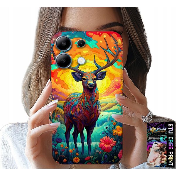 Custodia Per Xiaomi Note 13 4G - Modelli Colorati Cervi Alci Animali Della Foresta-image