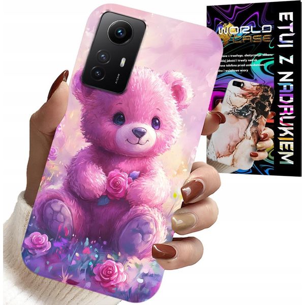 Custodia Per Xiaomi Note 12S 4G - Dolce Orsetto Su Sfondo Rosa, Custodia + Vetro-image