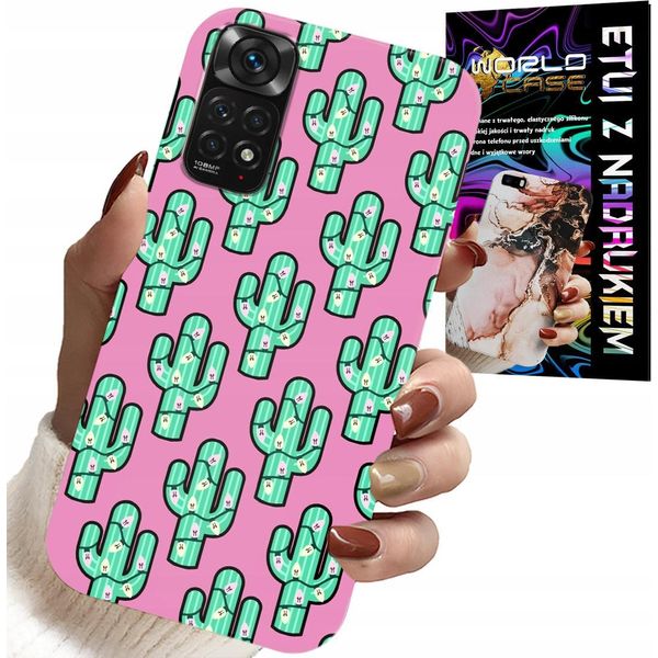 Custodia Per Xiaomi Note 11 / 11S - Cactus, Cactus Su Sfondo Rosa + Lamina-image