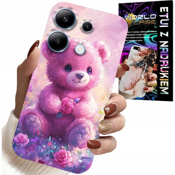 Custodia Per Xiaomi Note 13 Pro 5G - Dolce Orsetto Su Sfondo Rosa, Custodia + Vetro-image