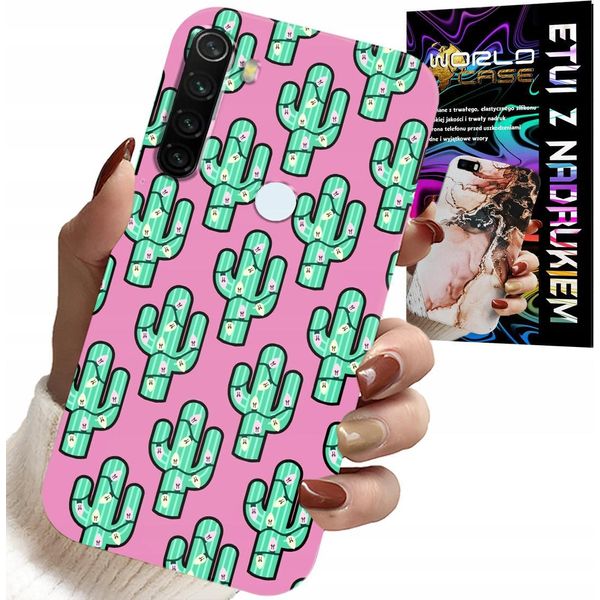 Custodia Per Xiaomi Note 8T - Cactus, Cactus Su Sfondo Rosa + Foil-image