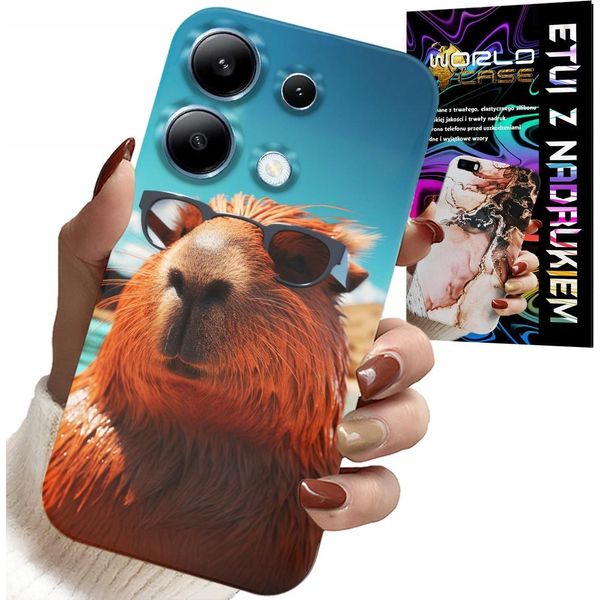 Custodia Per Xiaomi Note 13 4G - SłOdka Kapibara, Custodia Capibara + SzkłO-image