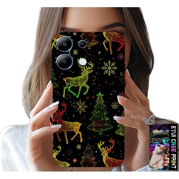 Custodia Per Xiaomi Note 13 Pro 5G - Renna, Fiocco Di Neve, Albero Di Natale + Vetro-image