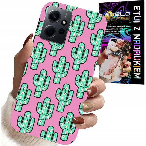 Custodia Per Xiaomi Note 12 4G - Cactus, Cactus Su Sfondo Rosa + Foil-image