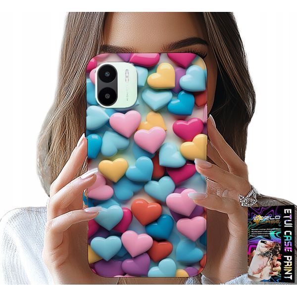 Custodia Per Xiaomi Redmi A1 - Cuori Colorati Personalizzabili-image