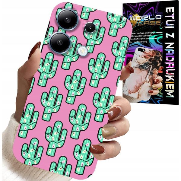 Custodia Per Xiaomi Note 13 Pro 5G - Cactus, Cactus Su Sfondo Rosa + Foil-image