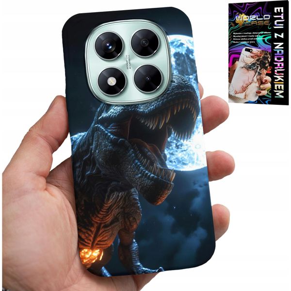Xiaomi Note 14 Pro 5G - Custodia Dino Dinozaur Tyranozaur Pokrowiec-image