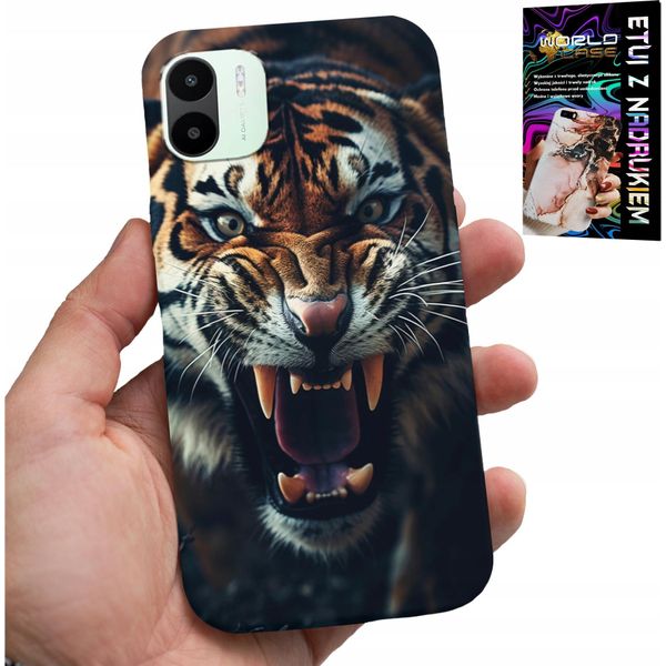 Custodia Per Xiaomi Redmi A1 - Zaino Con Motivi Di Animali Safari Tigre E Leone-image