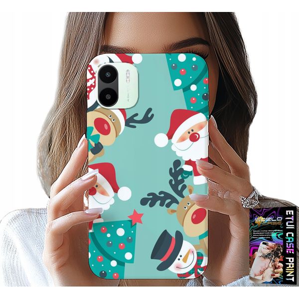 Custodia Per Xiaomi Redmi A1 - Babbo Natale, Renna, Pupazzo Di Neve, Disegni Natalizi-image