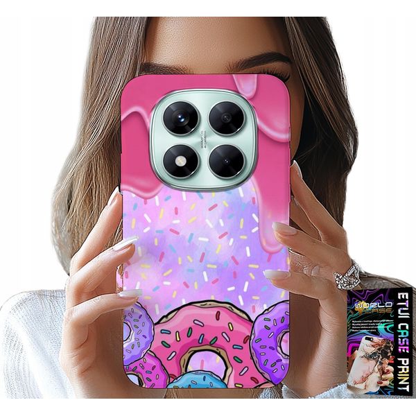 Custodia Per Xiaomi Note 14 Pro 5G - Dolci Ciambelle Con Glassa Sullo Sfondo + Vetro-image